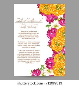 Invitation with floral background