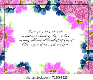 Invitation with floral background