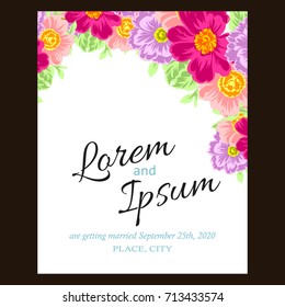 Invitation with floral background