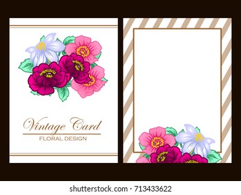 Invitation with floral background