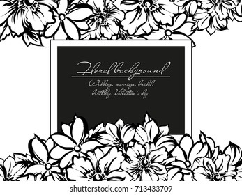 Invitation with floral background