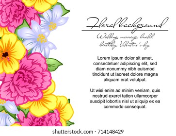 Invitation with floral background