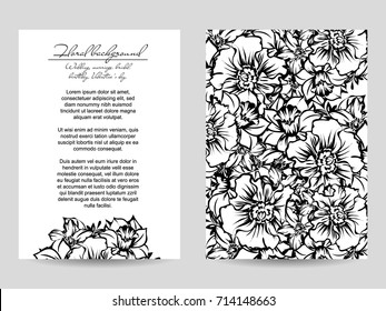 Invitation with floral background