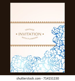 Invitation with floral background