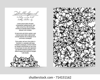 Invitation with floral background