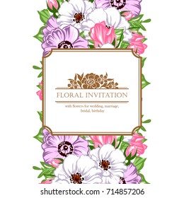 Invitation with floral background