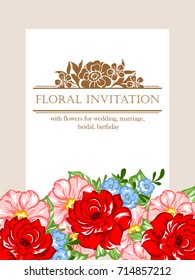 Invitation with floral background