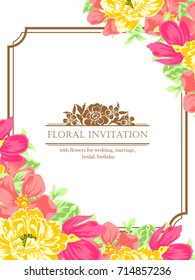 Invitation with floral background