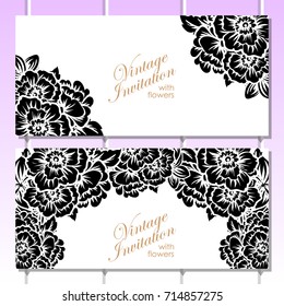 Invitation with floral background