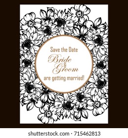 Invitation with floral background