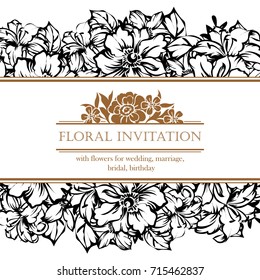 Invitation with floral background
