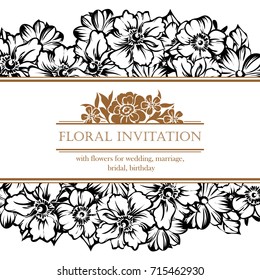 Invitation with floral background
