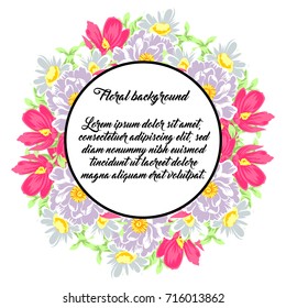 Invitation with floral background
