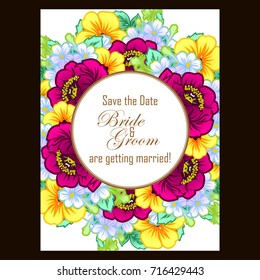 Invitation with floral background