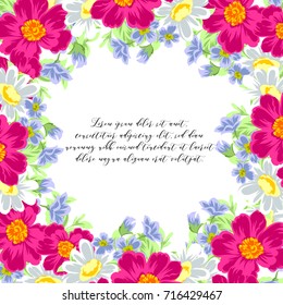 Invitation with floral background