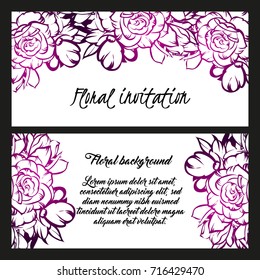 Invitation with floral background