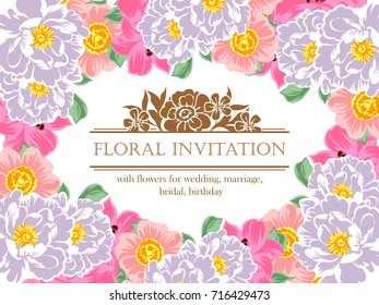 Invitation with floral background