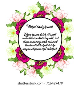Invitation with floral background