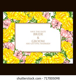Invitation with floral background