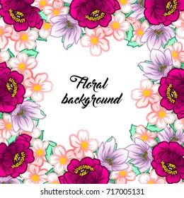 Invitation with floral background
