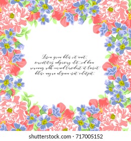 Invitation with floral background