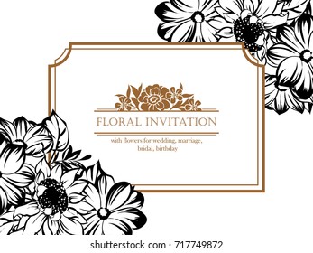 Invitation with floral background