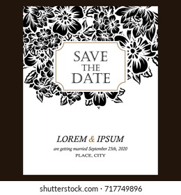 Invitation with floral background