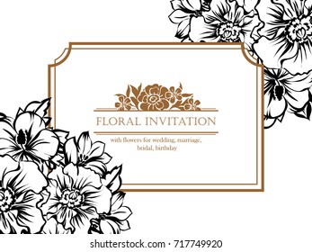 Invitation with floral background