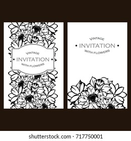 Invitation with floral background