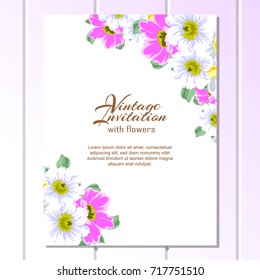 Invitation with floral background
