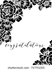 Invitation with floral background