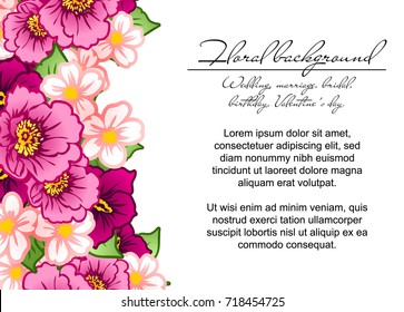 Invitation with floral background