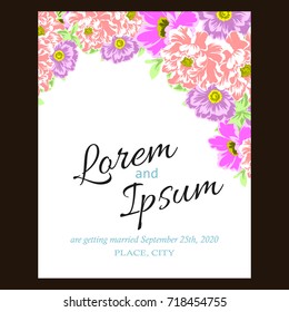 Invitation with floral background