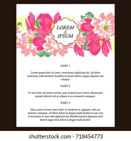 Invitation with floral background