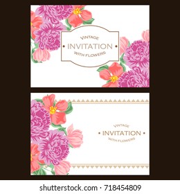 Invitation with floral background