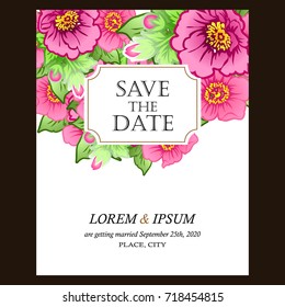 Invitation with floral background