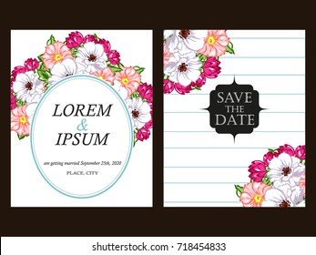 Invitation with floral background