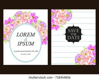 Invitation with floral background