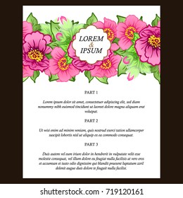 Invitation with floral background