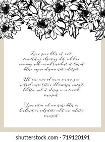 Invitation with floral background