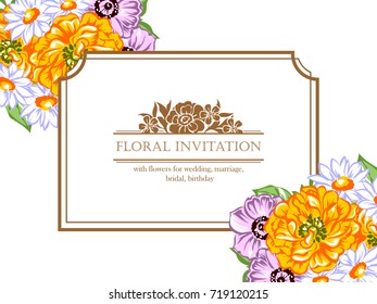 Invitation with floral background