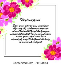 Invitation with floral background