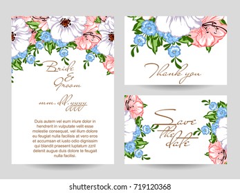 Invitation with floral background