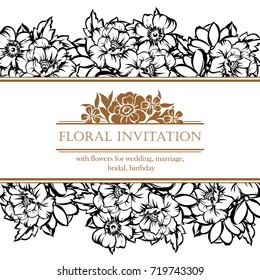 Invitation with floral background