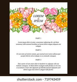Invitation with floral background