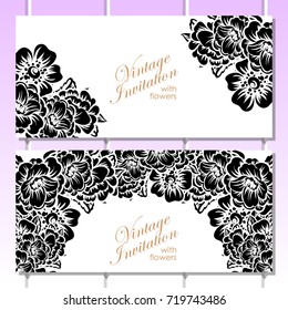 Invitation with floral background