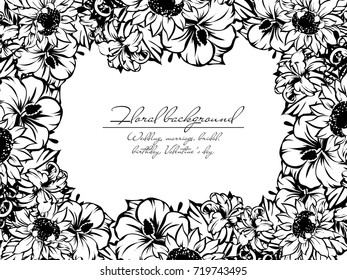 Invitation with floral background