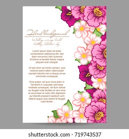 Invitation with floral background