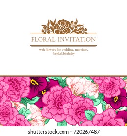 Invitation with floral background