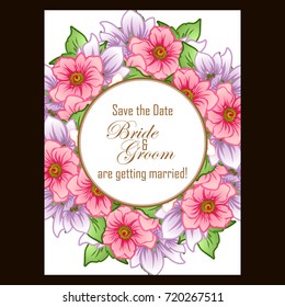 Invitation with floral background